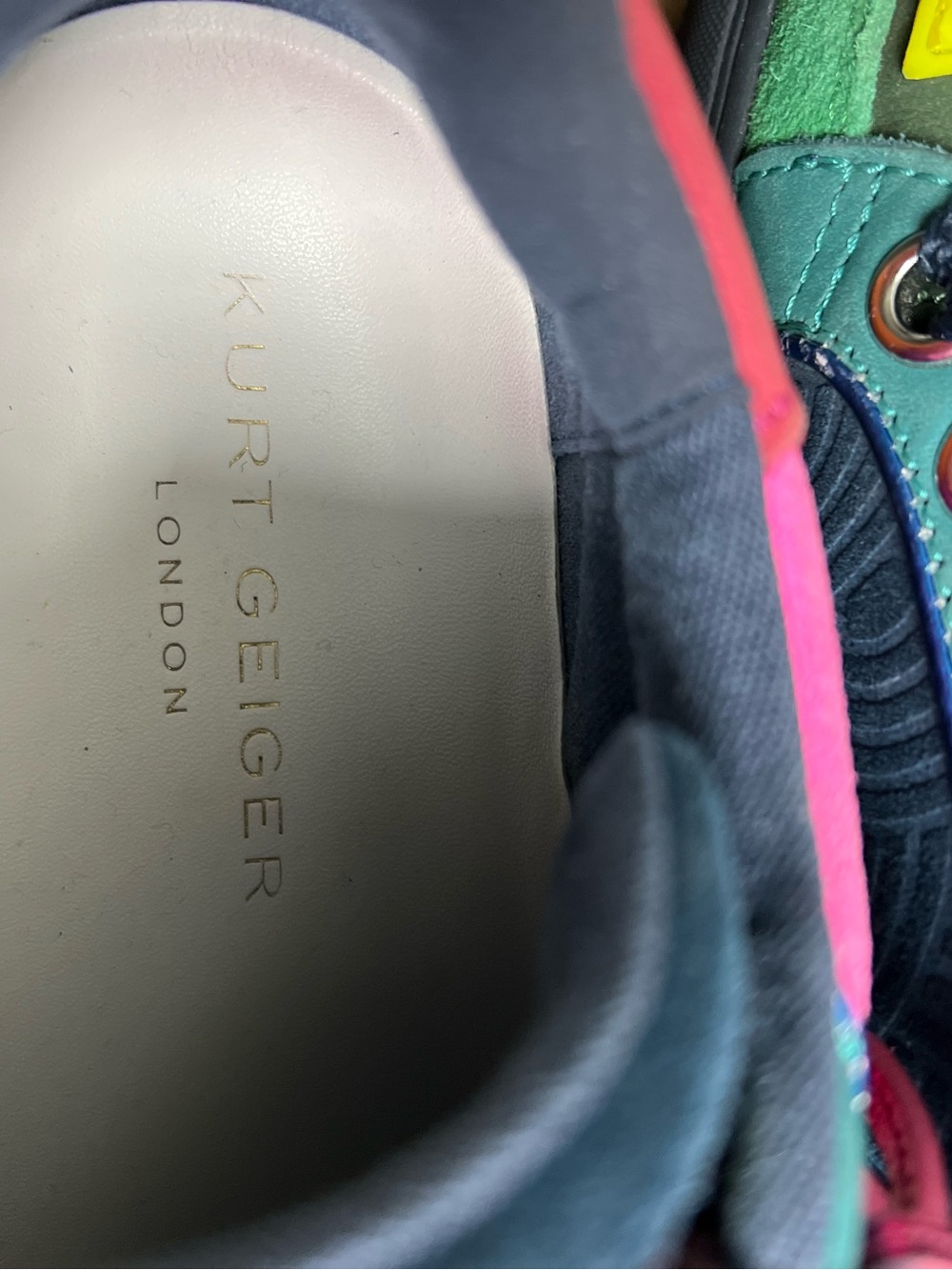 Kurt Geiger Southbank Tag Multi-Color Suede Sneakers - Picture 3 of 5